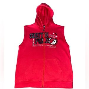 Southpole Mens Red Sleeveless Pockets Zippered Hoodie Size XL